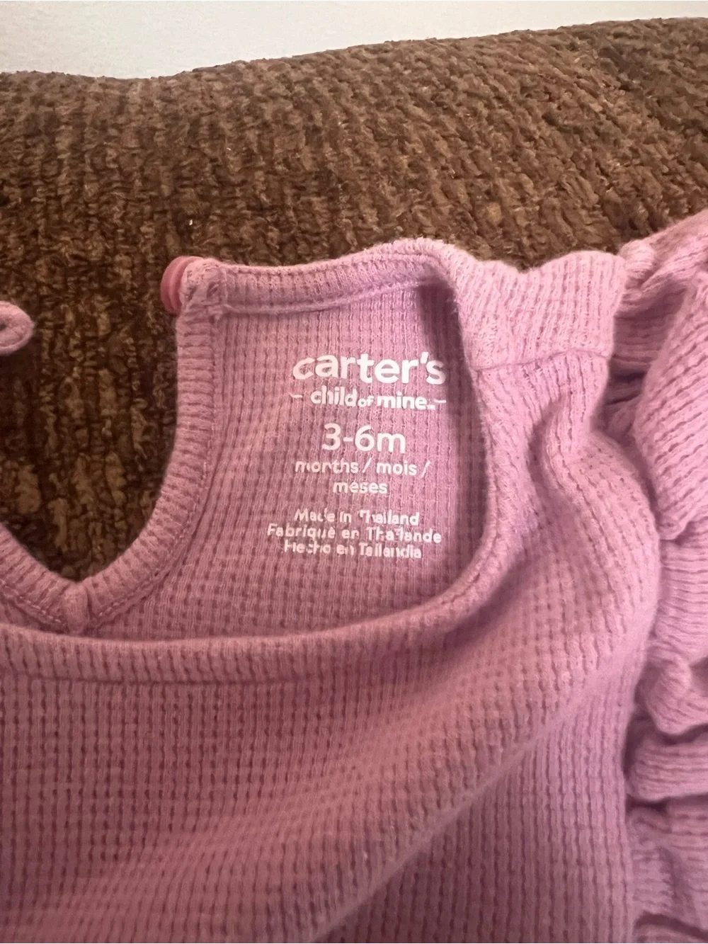 Carter's Pink Ruffle-Shoulder Knit One-Piece